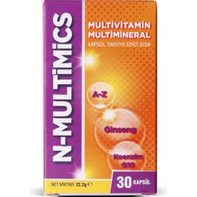 N-Multimics Multivitamin & Multimineral Ginseng, Koenzim Q10 ve Selenyum Içeren 30 Kapsül