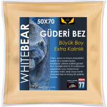 Carada Whıtebear® Mikrofiber Güderi, Büyük Boy, 50X70 cm , Süper Lüx Oto Temizleme Bezi