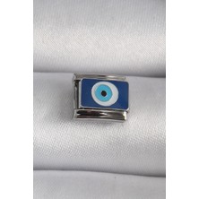 Ebijuteri 316L Çelik Gümüş Renk Nazar Boncuk Model Nomination Charm