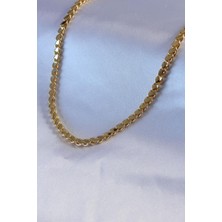 Ebijuteri 316L Çelik Gold Renk 60 cm Arpa Zincir Model Kadın Kolye