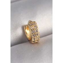 Ebijuteri 316L Çelik Gold Renk Zirkon Taşlı Tragus Piercing