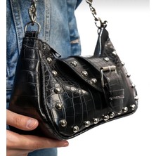 Shining Bag Timsah Deri Desen Kadın Omuz Çanta