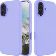 HANPORIUM Apple iPhone 16 Uyumlu Silikon Kılıf - Pastel Renk Tonu Esnek Tam Koruma Kapak - Lila