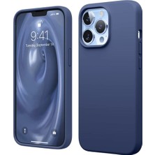 HANPORIUM Apple iPhone 13 Pro Max Uyumlu Silikon Kılıf - Pastel Renk Esnek Tam Koruma Kapak - Lacivert