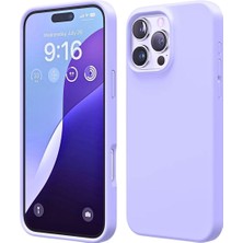 HANPORIUM Apple iPhone 16 Pro Uyumlu Silikon Kılıf - Pastel Renk Esnek Tam Koruma Kapak - Lila