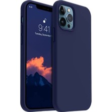 HANPORIUM Apple iPhone 12 Pro Max Uyumlu Silikon Kılıf - Pastel Renk Esnek Tam Koruma Kapak - Lacivert