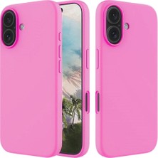 HANPORIUM Apple iPhone 16 Plus Uyumlu Silikon Kılıf - Pastel Renk Tonu Esnek Tam Koruma Kapak - Pembe