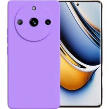 HANPORIUM Realme 11 Pro Plus Uyumlu Silikon Kılıf - Kamera Korumalı Esnek Pastel Renk Kapak - Lila