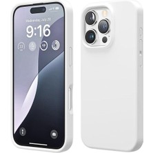 HANPORIUM Apple iPhone 16 Pro Uyumlu Silikon Kılıf - Pastel Renk Esnek Tam Koruma Kapak - Beyaz