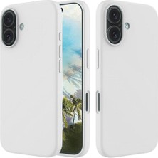 HANPORIUM Apple iPhone 16 Plus Uyumlu Silikon Kılıf - Pastel Renk Tonu Esnek Tam Koruma Kapak - Beyaz