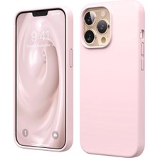 HANPORIUM Apple iPhone 13 Pro Max Uyumlu Silikon Kılıf - Pastel Renk Esnek Tam Koruma Kapak - Pudra Pembe