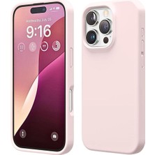 HANPORIUM Apple iPhone 16 Pro Uyumlu Silikon Kılıf - Pastel Renk Esnek Tam Koruma Kapak - Pudra Pembe