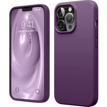 HANPORIUM Apple iPhone 13 Pro Max Uyumlu Silikon Kılıf - Pastel Renk Esnek Tam Koruma Kapak - Mor