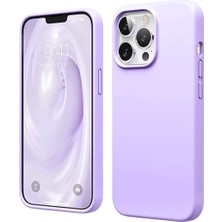 HANPORIUM Apple iPhone 13 Pro Max Uyumlu Silikon Kılıf - Pastel Renk Esnek Tam Koruma Kapak - Lila