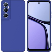 HANPORIUM Realme C65 Uyumlu Silikon Kılıf - Kamera Korumalı Esnek Pastel Renk Kapak - Lacivert