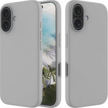 HANPORIUM Apple iPhone 16 Plus Uyumlu Silikon Kılıf - Pastel Renk Tonu Esnek Tam Koruma Kapak - Gri