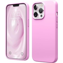 HANPORIUM Apple iPhone 13 Pro Max Uyumlu Silikon Kılıf - Pastel Renk Esnek Tam Koruma Kapak - Pembe