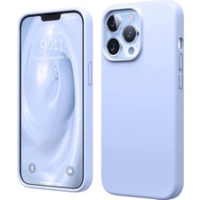 HANPORIUM Apple iPhone 13 Pro Max Uyumlu Silikon Kılıf - Pastel Renk Esnek Tam Koruma Kapak - Mavi