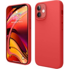 HANPORIUM Apple iPhone 11 Uyumlu Silikon Kılıf - Pastel Renk Tonu Esnek Tam Koruma Kapak - Kırmızı