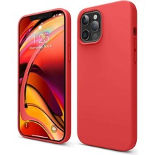 HANPORIUM Apple iPhone 11 Pro Max Uyumlu Silikon Kılıf - Pastel Renk Esnek Tam Koruma Kapak - Kırmızı