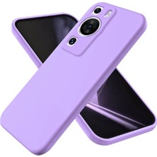 HANPORIUM Huawei P60 Pro Uyumlu Silikon Kılıf - Kamera Korumalı Esnek Pastel Renk Kapak - Lila