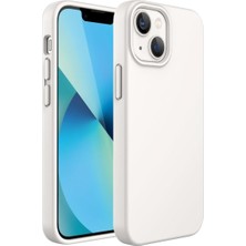 HANPORIUM Apple iPhone 13 Uyumlu Silikon Kılıf - Pastel Renk Tonu Esnek Tam Koruma Kapak - Beyaz