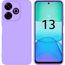 HANPORIUM Redmi 13 Uyumlu Silikon Kılıf - Kamera Korumalı Esnek Pastel Renk Kapak - Lila