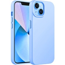 HANPORIUM Apple iPhone 13 Uyumlu Silikon Kılıf - Pastel Renk Tonu Esnek Tam Koruma Kapak - Mavi