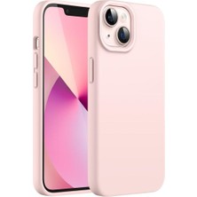 HANPORIUM Apple iPhone 13 Uyumlu Silikon Kılıf - Pastel Renk Tonu Esnek Tam Koruma Kapak - Pudra Pembe