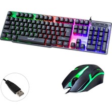 Lennox LX-T302 Oyuncu Klavye Mouse Set Rgb Işıklı Orjinal