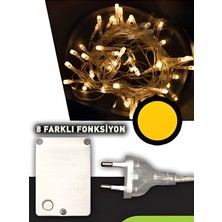 LED Işık 100'LÜ Sarı 5 Metre Fonksiyonlu/Adaptörlü