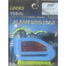 Knt Motosiklet - Bisiklet Alarmlı Disk Kilit 5.5 mm Kırmız-Mavi-Siyah