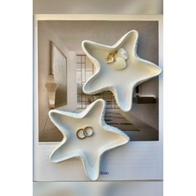 Mandalin Art Studio Deniz Yıldızı Görünümlü Dekoratif Tabak, Takı Tabağı