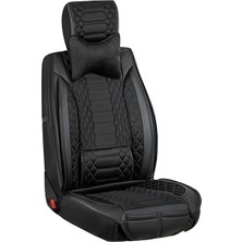 AG Store Seat Ateca Uyumlu Deri Oto Koltuk Kılıfı Ön/arka Tam Set London Seri (Siyah)