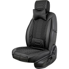 AG Store Seat Ateca Uyumlu Deri Oto Koltuk Kılıfı Ön/arka Tam Set London Seri (Siyah)