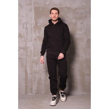 %100 Pamuk Kapüşonlu Sweatshirt ve Jogger Eşofman Takımı