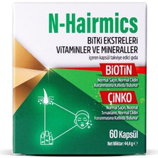 N-Hairmics Bitki Ekstreleri Biotin Çinko Içeren Saç Destek Vitamini 60 Kapsül