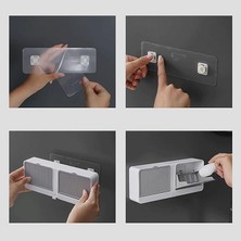 İnfeta Yapışkanlı Çift Hazneli 2 Li Set Sabunluk Banyo Mutfak Lavabo Metal Katı Sabunluk