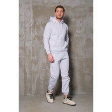 %100 Pamuk Kapüşonlu Sweatshirt ve Jogger Eşofman Takımı