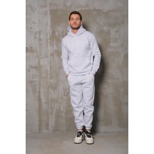 %100 Pamuk Kapüşonlu Sweatshirt ve Jogger Eşofman Takımı