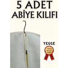 5 Adet Elbise Kılıfı 60X160 Abiye Gelinlik Kıyafet Kılıfı Gamboç Hurç Kalın Diş Fermuarlı