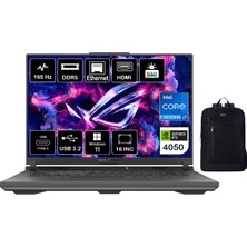 Asus Rog Strix G16 G614JU-N3110 Intel Core I7 13650HX 96GB 2tb SSD RTX4050 (175W) Windows 11 Pro 16" 165Hz Wuxga Taşınabilir Bilgisayar + Boz Çanta