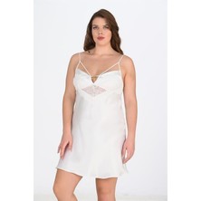 Aria's Closet Büyük Beden Ekru  Gecelik 2100