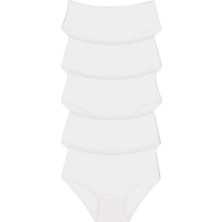 Uniquetrenders Kadın Yüksel Bel %100 Pamuklu 5'li Fitilli Bato Külot Kadın 5'li Külot