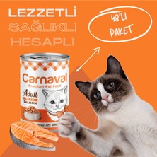 Carnaval Kaliteli Yaş Mama 48 Adet Yetişkin Kedi Konservesi - Somon Balıklı 400 gr