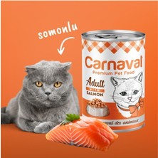 Carnaval Kaliteli Yaş Mama 48 Adet Yetişkin Kedi Konservesi - Somon Balıklı 400 gr