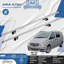 Car Dizayn Mercedes Vito W639 Uzun Şase 2004-2005-2006-2007-2008-2009-2010-2011-2012-2013-2014 Oluklu Port Bagaj Ara Atkı Tavan Barı Gri 2 Adet