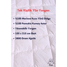 Foçatex %100 Doğal Merinos Kuzu Yünü Yorgan (Tek veya Çift Kişilik)