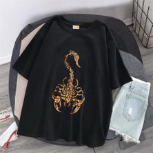 Gossip Team Gothic Scorpion Baskılı Siyah Oversize T-Shirt
