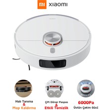 Xiaomi Yeni 6000PA Yüksek Emiş Güçlü Çift Döner Paspaslı Premium Robot Süpürge | Halı Tanıma & Mop Kaldırma | Kenar Temizleme Teknolojisi | Onerous Mutfak Tartısı Hediye